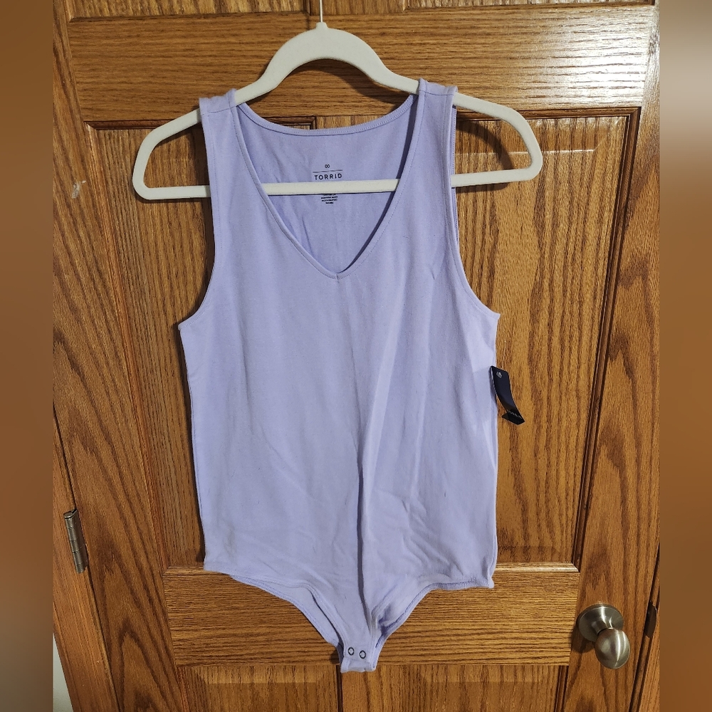 Torrid Lavendar Deep V Foxy Bodysuit